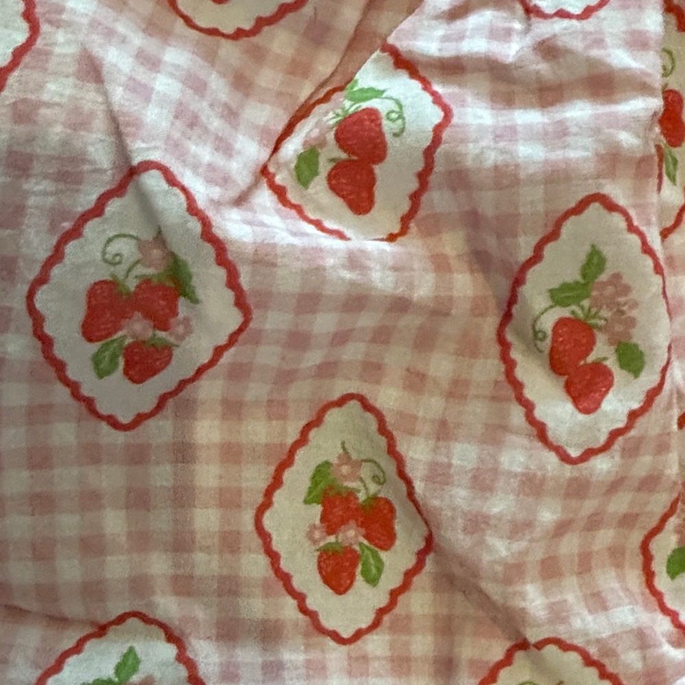 Love & Grow Strawberries Pink, White Sleeveless Dress with Shorts - Picture 4 of 5
